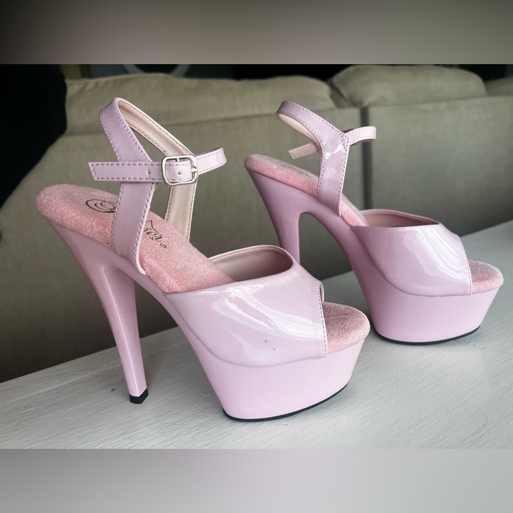 BABY PINK PLEASER HIGH HEELS